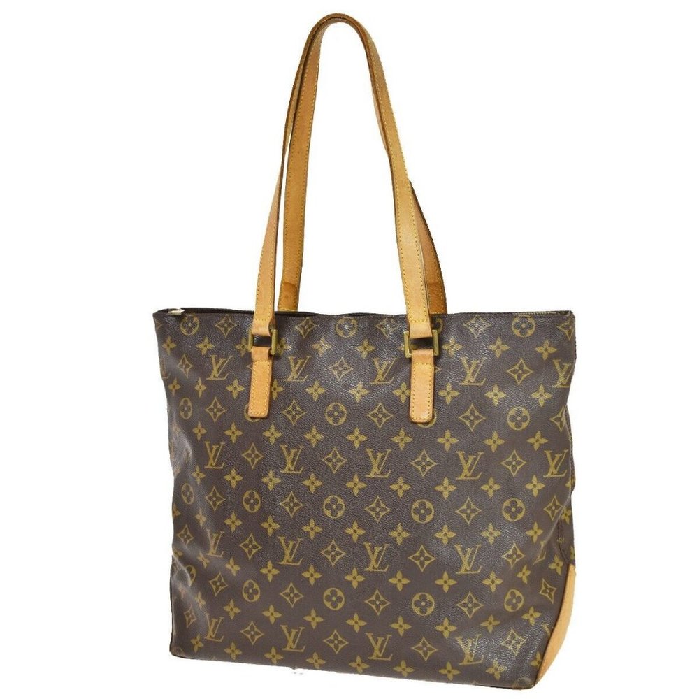 LOUIS VUITTON Cabas Mezzo Shoulder Bag Monogram Leather Brown